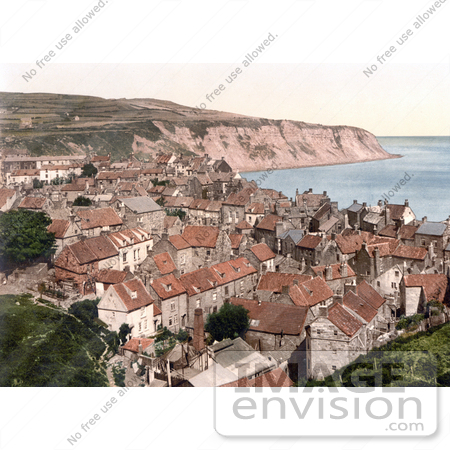 #22220 Historical Stock Photography of Houses on Robin Hood’s Bay in Bay Town Whitby North Yorkshire England UK by JVPD