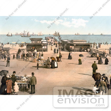 #22223 Historical Stock Photography of Ships on the Water Near the Jetty in Yarmouth Norfolk England UK by JVPD