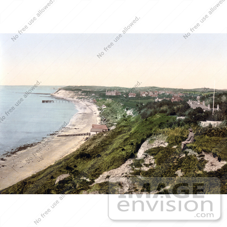 #22259 Historical Stock Photography of Totland on the Colwell Bay Isle of Wight England by JVPD