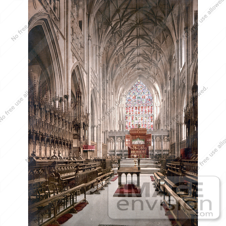 #22266 Historical Stock Photography of the Interior of the York Minster Cathedral in York, North Yorkshire, England by JVPD