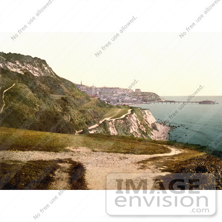 #22267 Historical Stock Photography of a Path Along the Cliffs in Ventnor Isle of Wight England UK by JVPD