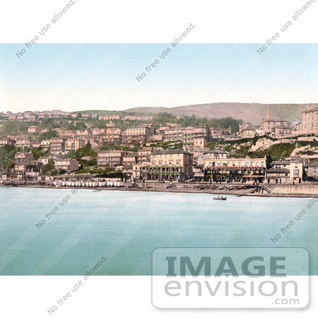 #22268 Historical Stock Photography of the Waterfront Village of Ventnor Isle of Wight England UK by JVPD