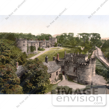#22270 Historical Stock Photography of the Skipton Castle in Craven Skipton North Yorkshire England UK by JVPD