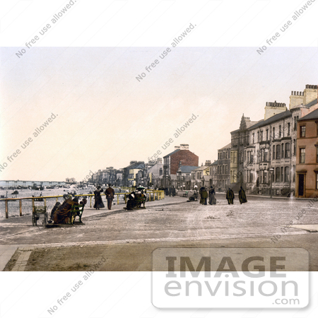 #22283 Historical Stock Photography of the Esplanade by the Beach in Redcar North Yorkshire England UK by JVPD