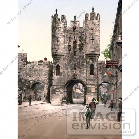 #22286 Historical Stock Photography of the Punch Bowl Inn Near the Micklegate Bar in York North Yorkshire England by JVPD