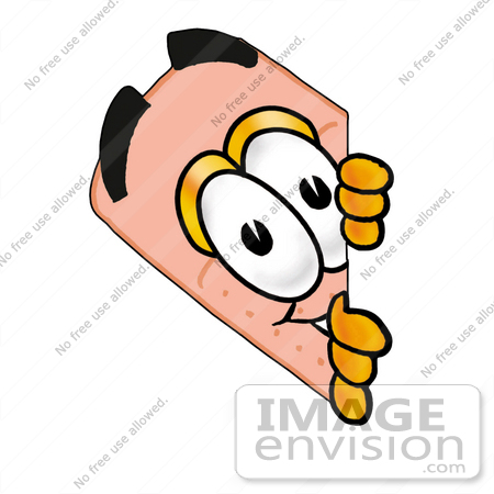 #22412 Clip art Graphic of a Bandaid Bandage Cartoon Character Peeking Around a Corner by toons4biz