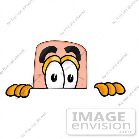 #22472 Clip art Graphic of a Bandaid Bandage Cartoon Character Peeking Over a Surface by toons4biz