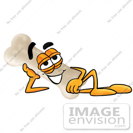 #22711 Clip art Graphic of a Bone Cartoon Character Resting His Head on His Hand by toons4biz