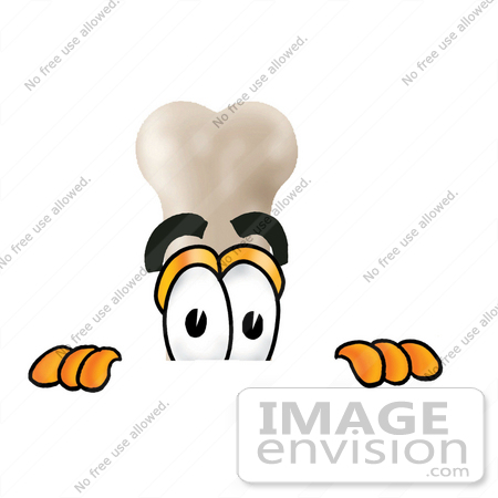 #22712 Clip art Graphic of a Bone Cartoon Character Peeking Over a Surface by toons4biz