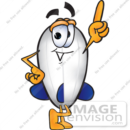 #22766 Clip art Graphic of a Dirigible Blimp Airship Cartoon Character Pointing Upwards by toons4biz