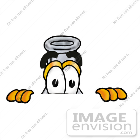 #22813 Clip art Graphic of a Laboratory Flask Beaker Cartoon Character Peeking Over a Surface by toons4biz
