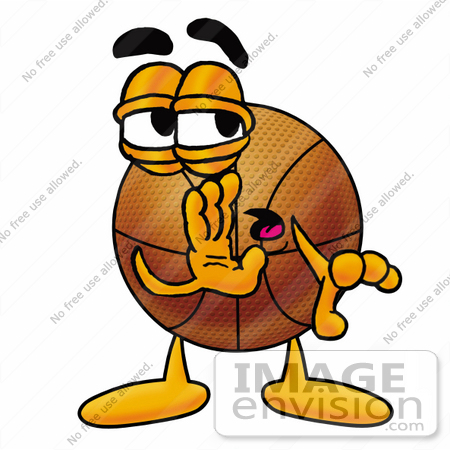 #22863 Clip art Graphic of a Basketball Cartoon Character Whispering and Gossiping by toons4biz