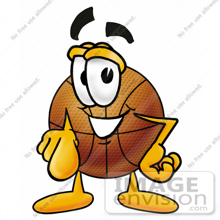 #22864 Clip art Graphic of a Basketball Cartoon Character Pointing at the Viewer by toons4biz