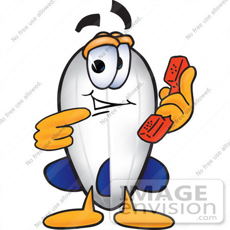 #22904 Clip art Graphic of a Dirigible Blimp Airship Cartoon Character Holding a Telephone by toons4biz