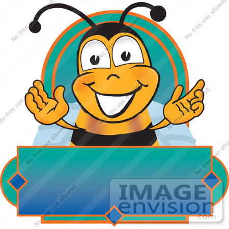 #23044 Clip art Graphic of a Honey Bee Cartoon Character Logo by toons4biz