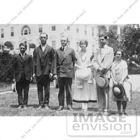#2322 President Coolidge With Five Members of the National Oratorical Contest by JVPD