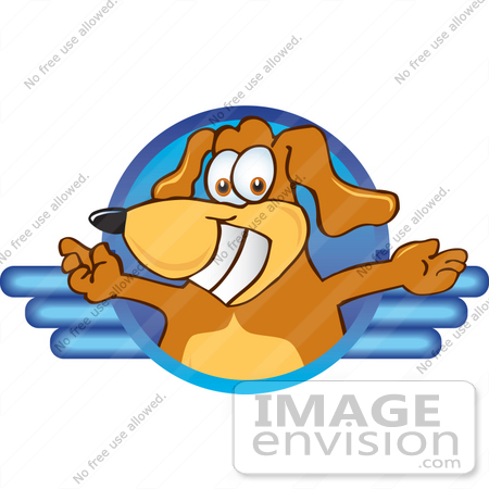 #23610 Clip Art Graphic of a Cute Brown Dog Cartoon Character Logo by toons4biz