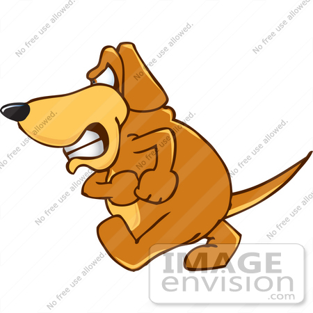 #23613 Clip Art Graphic of a Grumpy Brown Hound Dog Cartoon Character by toons4biz
