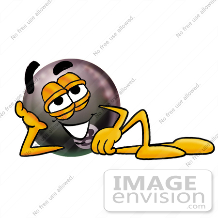 #23830 Clip Art Graphic of a Billiards Eight Ball Cartoon Character Resting His Head on His Hand by toons4biz