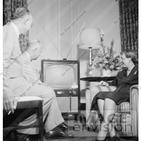 #2392 Dwight and Mamie Eisenhower Watching a Television by JVPD