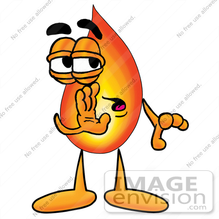 #23940 Clip Art Graphic of a Fire Cartoon Character Whispering and Gossiping by toons4biz