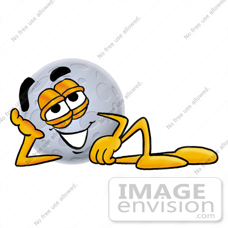 #24750 Clip Art Graphic of a Full Moon Cartoon Character Resting His Head on His Hand by toons4biz