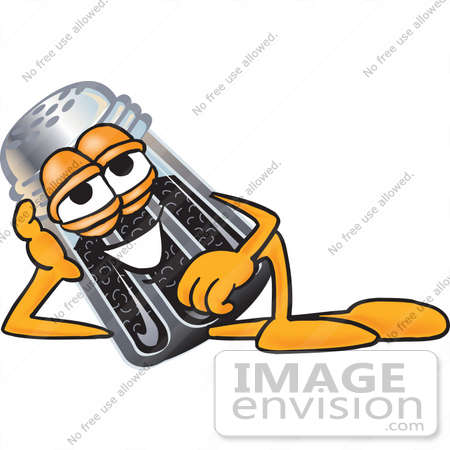 #25125 Clip Art Graphic of a Ground Pepper Shaker Cartoon Character Resting His Head on His Hand by toons4biz