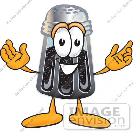 #25128 Clip Art Graphic of a Ground Pepper Shaker Cartoon Character With Welcoming Open Arms by toons4biz