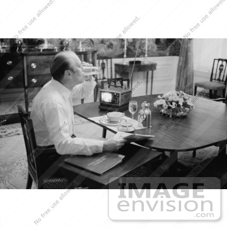 #2528 President Gerald Ford Eating Breakfast by JVPD