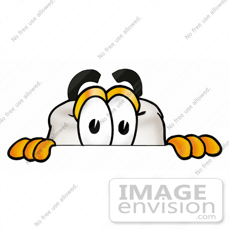 #25379 Clip Art Graphic of a Human Molar Tooth Character Peeking Over a Surface by toons4biz