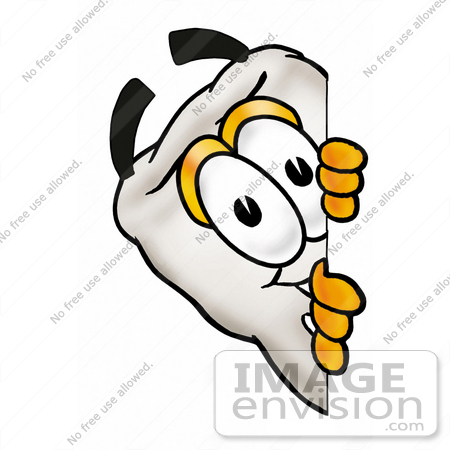#25380 Clip Art Graphic of a Human Molar Tooth Character Peeking Around a Corner by toons4biz