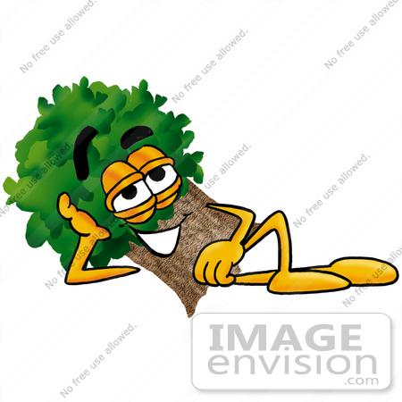 #25472 Clip Art Graphic of a Tree Character Resting His Head on His Hand by toons4biz