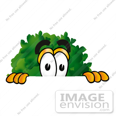 #25478 Clip Art Graphic of a Tree Character Peeking Over a Surface by toons4biz