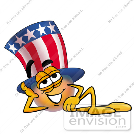 #25584 Clip Art Graphic of a Patriotic Uncle Sam Character Resting His Head on His Hand by toons4biz