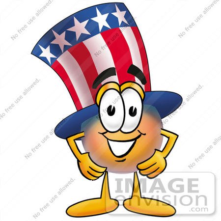 #25603 Clip Art Graphic of a Patriotic Uncle Sam Character With His Hands on His Hips by toons4biz