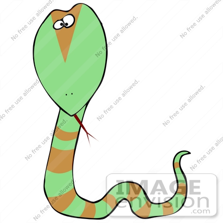 #26693 Confused Green Snake Clipart by DJArt