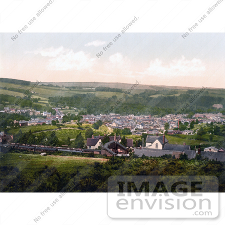 #26823 Stock Photography of the Train Station and Town of Okehampton Devon England UK by JVPD