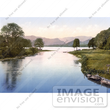 #26831 Stock Photography of Two Rowboats Near Shore For Visitors of the Sun Hotel on Ullswater and River Eamont Lake District Cumbria England UK by JVPD