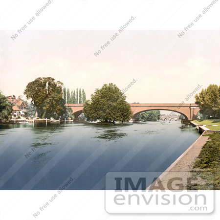 #26834 Stock Photography of the Maidenhead Railway Bridge and the Maidenhead Road Bridge Over the Thames River in Maidenhead London Berkshire England UK by JVPD