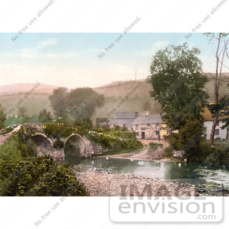 #26835 Stock Photography of the Bridge Over the River by Malmsmead Inn in Exmoor Doone Valley Lynton and Lynmouth Devon England UK by JVPD