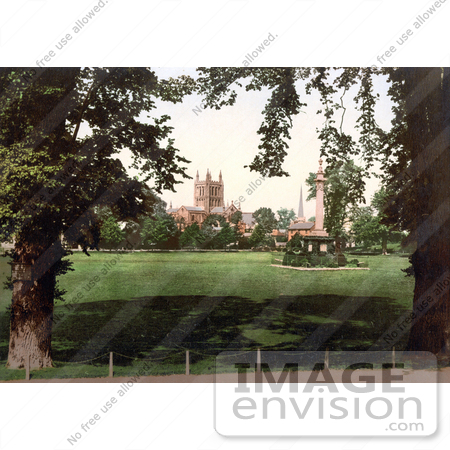 #26855 Stock Photography of the Lord Nelson Column on the Old Grounds of Hereford Castle on Castle Green Near the Hereford Cathedral Hereford West Midlands England Uk by JVPD