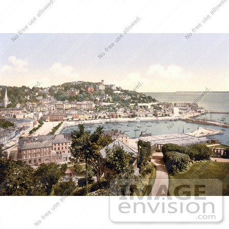 #26872 Stock Photography of Waterfront Buildings Along the Harbour inTorquay as Seen From Waldren Hill Torbay Devon England UK by JVPD