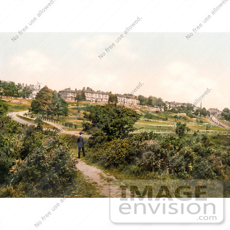 #26882 Stock Photography of a Man Strolling on a Path in the Commons of Royal Tunbridge Wells Kent England UK by JVPD