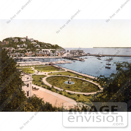 #26899 Stock Photography of the Park Gardens and Waterfront Buildings on the Harbour in Torquay Torbay Devon England UK by JVPD