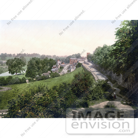 #26911 Stock Photography of the Cliff and Town of Ross-on-Wye Herefordshire England UK by JVPD