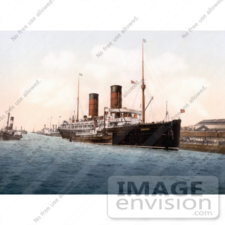 #26917 Stock Photography of the RMS Campania Steamboat on the Mersey River in England by JVPD