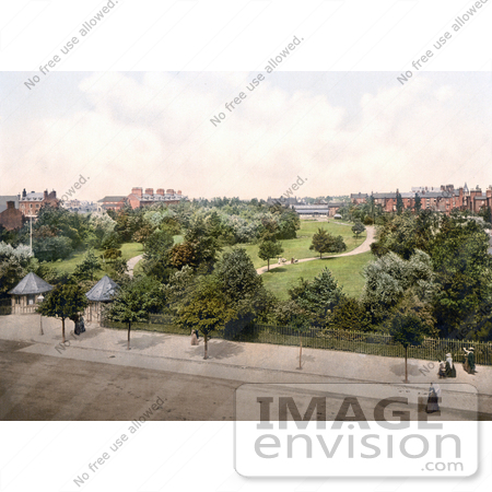 #26920 Stock Photography of People Strolling In The Gardens Near The Pavillion In Skegness East Lindsey Lincolnshire East Midlands England UK by JVPD