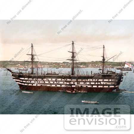 #26941 Stock Photography of the Royal Navy HMS Impregnable Training Ship in Plymouth Devon England UK by JVPD