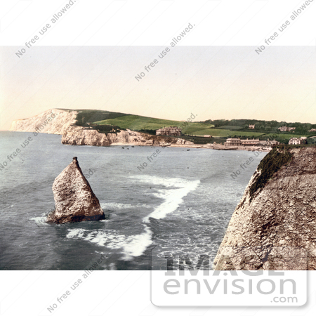 #26942 Stock Photography of Stag Rock in Freshwater Bay on the Isle of Wight England by JVPD