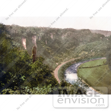 #26947 Stock Photography of the Railroad Along The River Wye in Symonds Yat in the Forest of Dean England by JVPD
